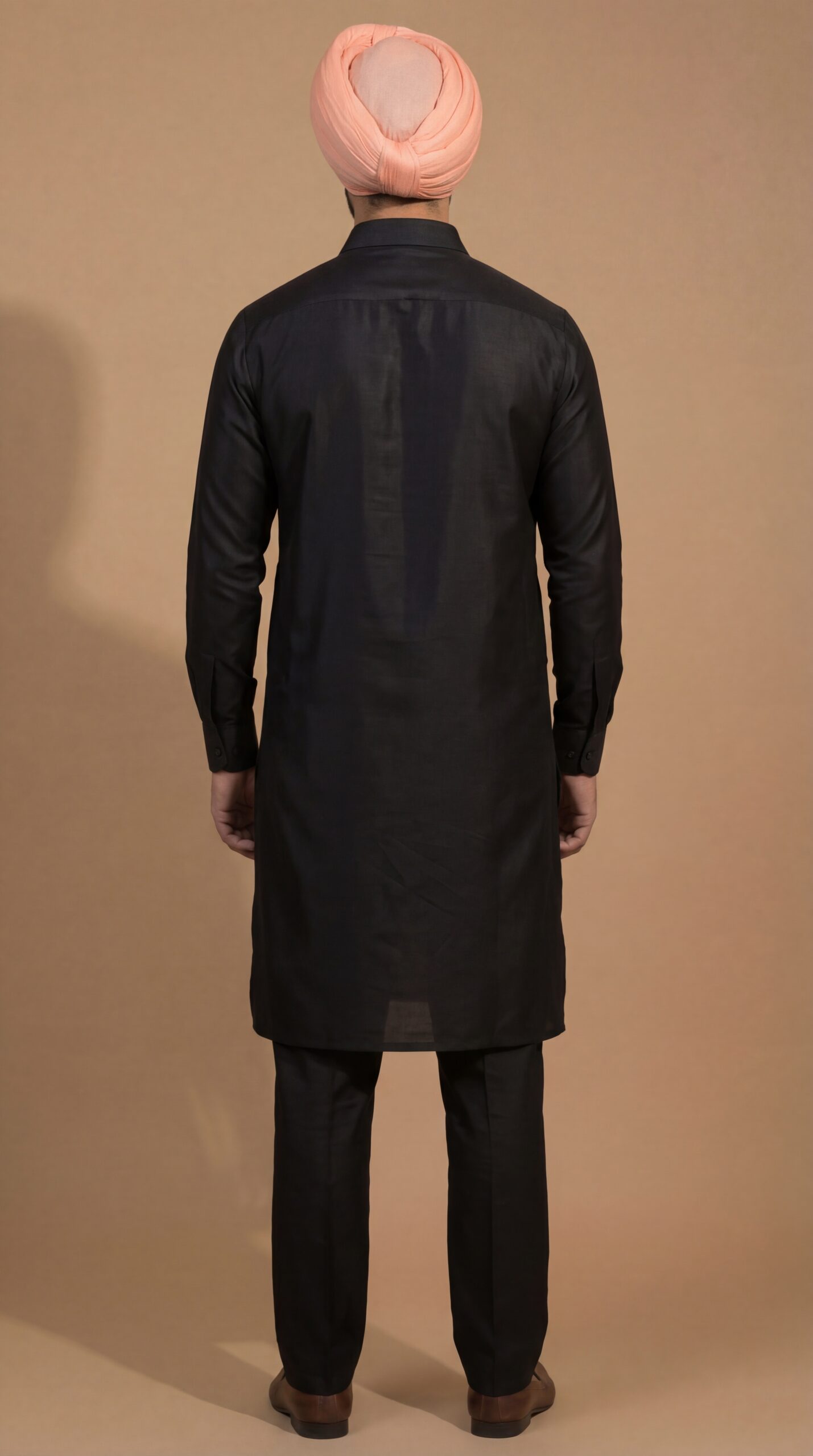 Classic Midnight Black Kurta Pajama Set - Image 4